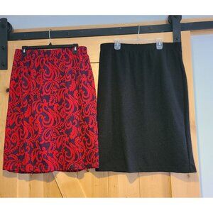 Lot of 2 Maggie Sweet Size L Black Red Sparkle Skirt Whimsigoth Fairy Shimmer